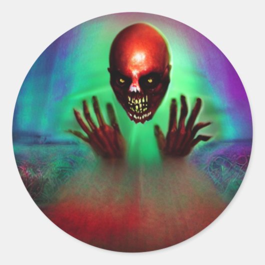 Horror Ghost schedel scary Classic Round Sticker (Voorkant)