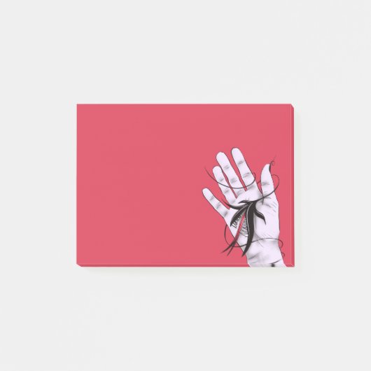 Horror Gothic Hand Bijten Bloem Monster Macab Art Post-it® Notes (Voorkant)
