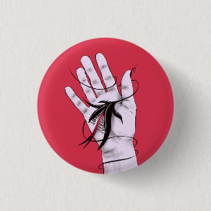 Horror Gothic Hand Bijten Bloem Monster Macab Art Ronde Button 3,2 Cm