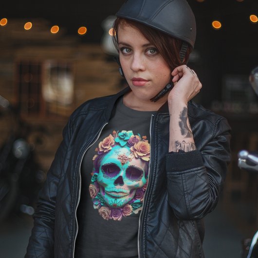 Horror Gothic Mexican Day of Dead Snoep Skull T-shirt