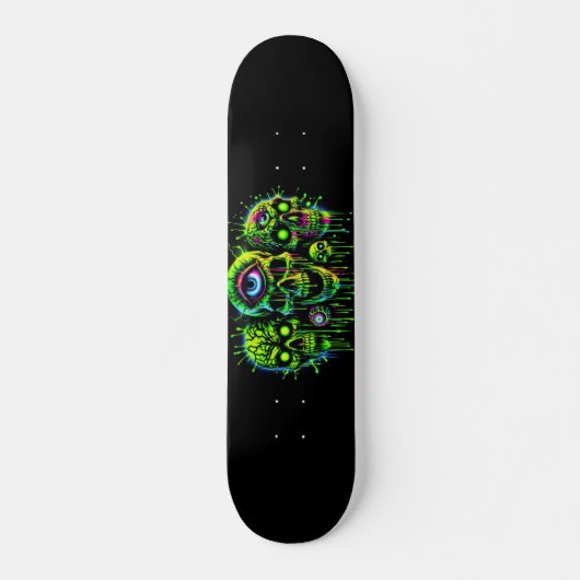 Horror Graffiti Fluorescerende schedels Persoonlijk Skateboard (Voorkant)