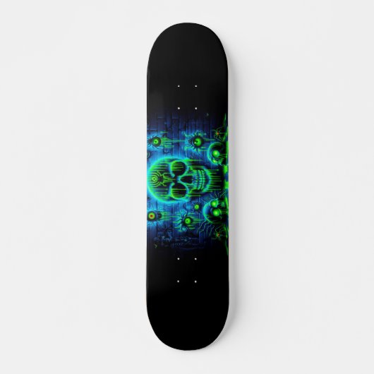 Horror Graffiti Fluorescerende schedels Persoonlijk Skateboard (Voorkant)