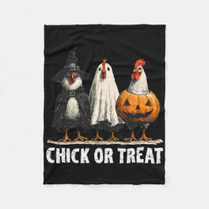 Horror Grappig Kuiken of Behandel Kippen Ghost Wit Fleece Deken