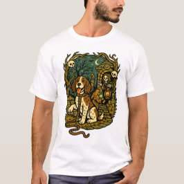 Horror Griezelen Skeleton Honden Esthetiek T-shirt