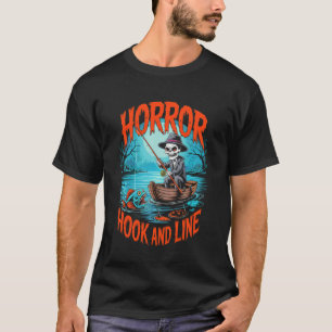 Horror Haak en Lijn Vissen Skeletten Halloween V T-shirt