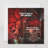 Horror Hall Zombie Halloween Party Uitnodigingen (Voorkant)