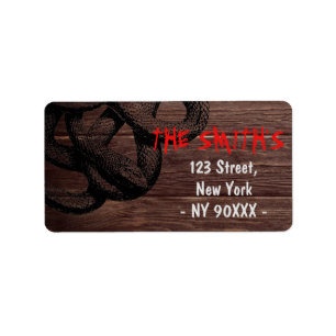 Horror Halloween Costume Party Dark Wood Address Etiket