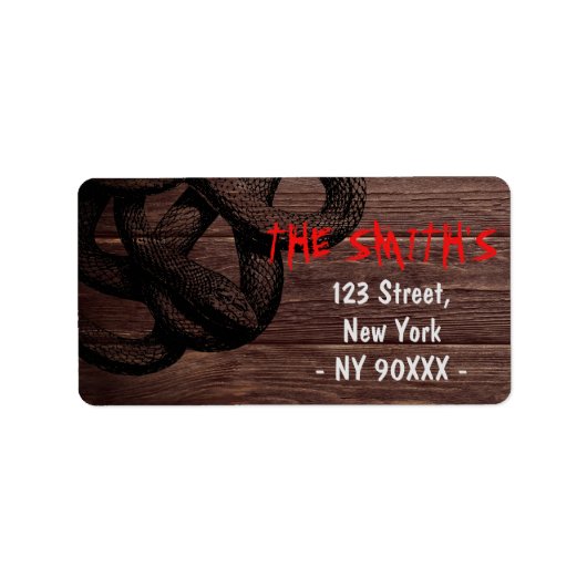 Horror Halloween Costume Party Dark Wood Address Etiket (Voorkant)
