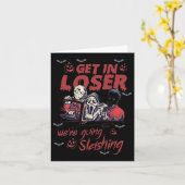 Horror Halloween karakter Get In Loser We're Going Kaart (Gele Bloem)