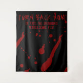Horror Halloween Keer Terug Nu Bloed Spatten Wandkleed (Voorkant)