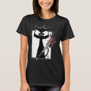 Horror Halloween Party Blood Splatter Knife Black T-shirt