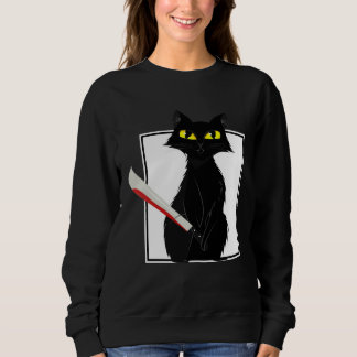 Horror Halloween Party  Blood Splatter Knife Black Trui