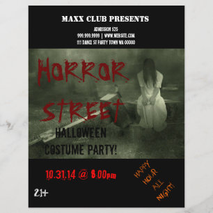 Horror Halloween Party Event Announement Flyer
