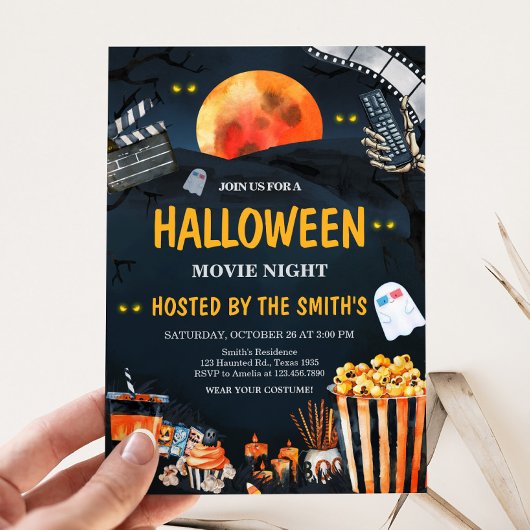 Horror Halloween Scary Movie Night Party Kaart