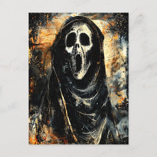 Horror Halloween Scream Spooky Seizoen Briefkaart (Voorkant)