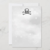 Horror Halloween Skeleton Skull Grey Costume Party Kaart (Achterkant)