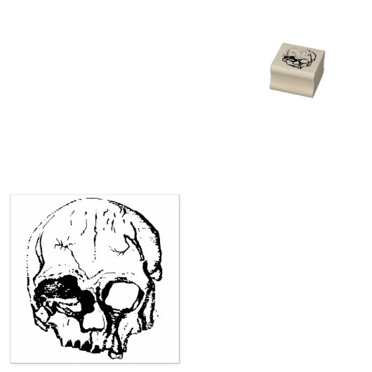 horror halloween spooky skull gothic rubberstempel (Gestempeld)