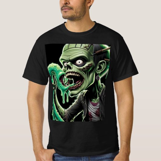 Horror Halloween Zombie: Feed Me Flesh T-shirt (Voorkant)