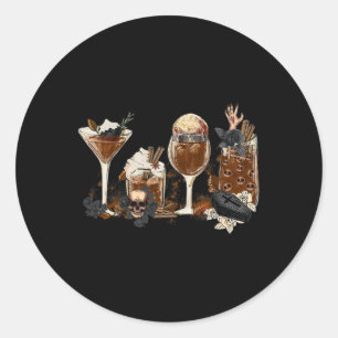 Horror Herfst Coffee Halloween Pumpkin-herfst Ronde Sticker