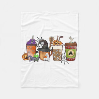 Horror Herfst Coffee Latte Pumpkin Spice Iced Hall Fleece Deken