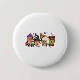 Horror Herfst Coffee Latte Pumpkin Spice Iced Hall Ronde Button 5,7 Cm