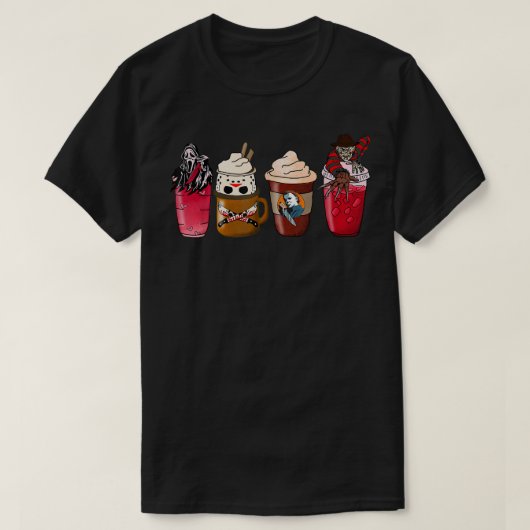 Horror Herfst Coffee Pumpkin Spice Latte Iced herf T-shirt (Design voorkant)