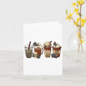 Horror Herfst Koffie Pompoen Kruiden Latte Ijs Hal Kaart (Gele Bloem)