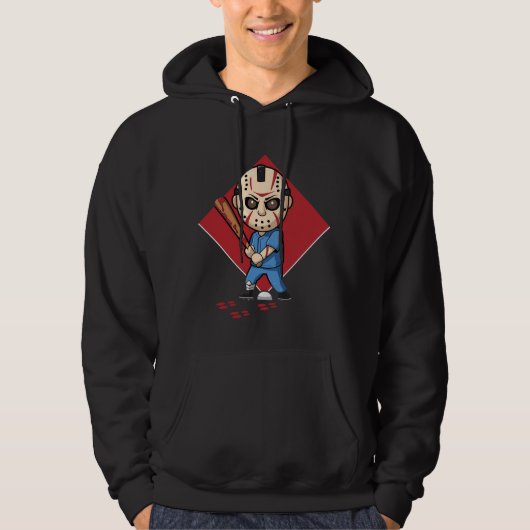 Horror Honkbalspeler Hoodie (Voorkant)