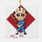 Horror Honkbalspeler Keramisch Ornament (Voorkant)