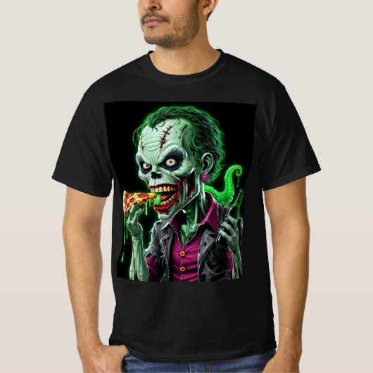 Horror Joker Zombie: Feed Me Flesh T-shirt (Voorkant)