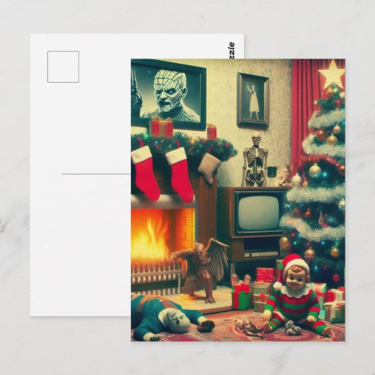 Horror Kerstmis Briefkaart (Voorkant / Achterkant)