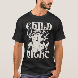 Horror Kind Van De Nacht Goth Occult Duivel Jongen T-shirt