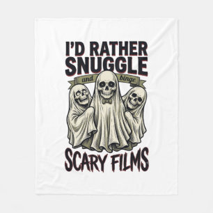 Horror Knuffel Shirt Grappige Schedel Geest Film N Fleece Deken