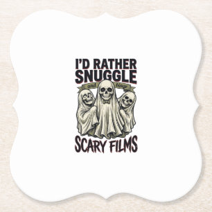 Horror Knuffel Shirt Grappige Schedel Geest Film N Kartonnen Onderzetters