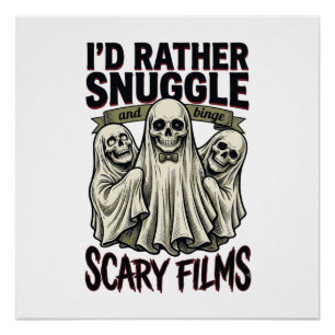 Horror Knuffel Shirt Grappige Schedel Geest Film N Perfect Poster