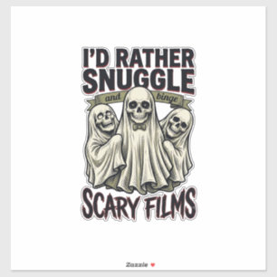 Horror Knuffel Shirt Grappige Schedel Geest Film N Sticker