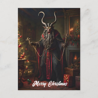 Horror Krampus Kerstmis Feestdagenkaart