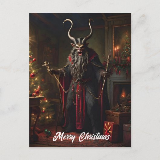 Horror Krampus Kerstmis Feestdagenkaart (Voorkant)