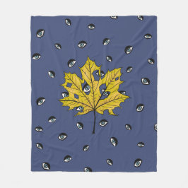 Horror Leaf Creepy Botanical Art Fleece Deken