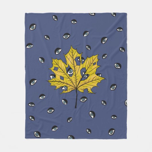 Horror Leaf Creepy Botanical Art Fleece Deken (Voorkant)