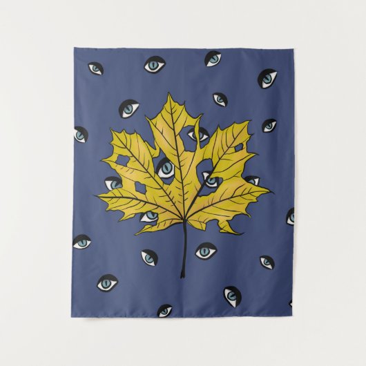 Horror Leaf Creepy Botanical Art Wandkleed (Voorkant)