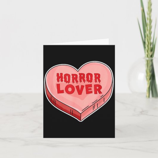 Horror Lover Candy Heart Valentines Day Halloween  Kaart (Voorkant)