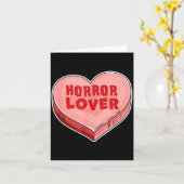 Horror Lover Candy Heart Valentines Day Halloween  Kaart (Gele Bloem)