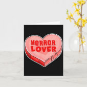 Horror Lover Candy Heart Valentines Day Halloween  Kaart (Gele Bloem)