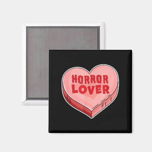 Horror Lover Candy Heart Valentines Day Halloween  Magneet (Voorkant / Achterkant)
