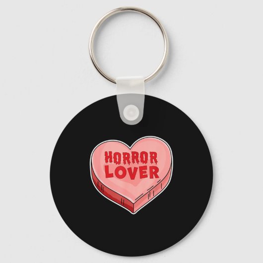 Horror Lover Candy Heart Valentines Day Halloween Sleutelhanger (Voorkant)