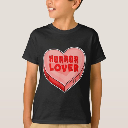 Horror Lover Candy Heart Valentines Day Halloween  T-shirt (Voorkant)