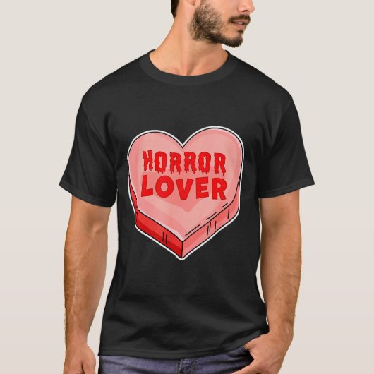 Horror Lover Candy Heart Valentines Day Halloween T-shirt (Voorkant)
