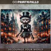 Horror maiden kat loopt in de verschrikking van de tissuepapier