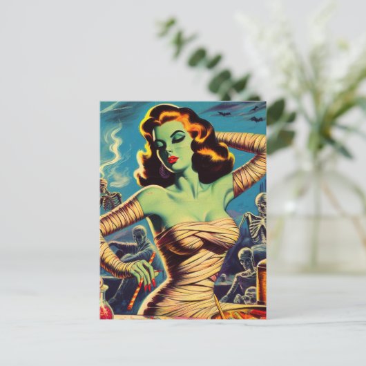  horror mama meisje briefkaart (Staand voorkant)